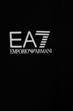 EA7 Emporio Armani pantaloni de trening pentru copii culoarea negru, cu imprimeu