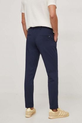 BOSS pantaloni bărbați, culoarea bleumarin, mulată 50502477