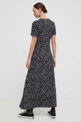 Tommy Jeans rochie culoarea negru, maxi, evazați DW0DW17418