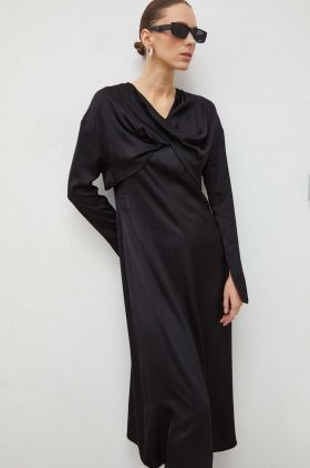 Day Birger et Mikkelsen rochie culoarea negru, midi, evazati