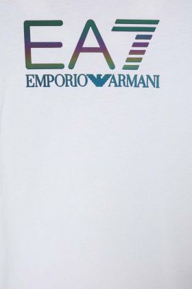 EA7 Emporio Armani tricou de bumbac pentru copii culoarea alb, cu imprimeu