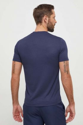 EA7 Emporio Armani tricou barbati, culoarea albastru marin, neted