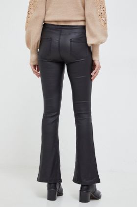 Answear Lab pantaloni femei, culoarea negru, evazati, high waist