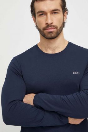 BOSS longsleeve lounge culoarea bleumarin, uni 50515390