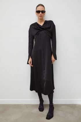 Day Birger et Mikkelsen rochie culoarea negru, midi, evazati