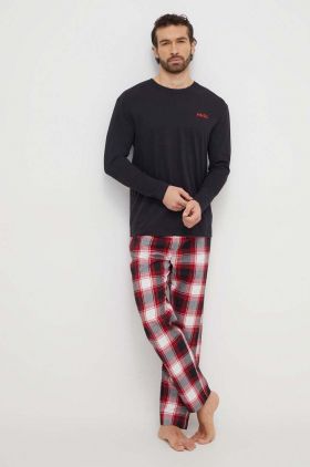 HUGO pijamale de bumbac culoarea rosu, modelator