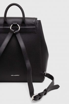 Karl Lagerfeld ghiozdan de piele femei, culoarea negru, mic, cu imprimeu