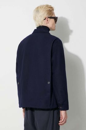 Universal Works geacă de lână CRUISER JACKET culoarea bleumarin, de tranziție, 29110