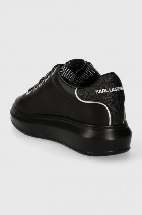 Karl Lagerfeld sneakers din piele KAPRI culoarea negru, KL62576N