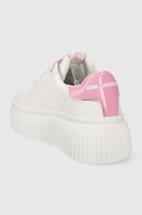 Karl Lagerfeld sneakers din piele KREEPER LO culoarea alb, KL42376V