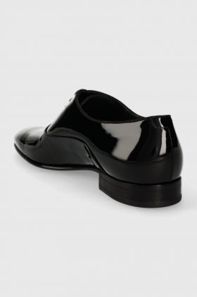 BOSS pantofi de piele Evening barbati, culoarea negru, 50499833