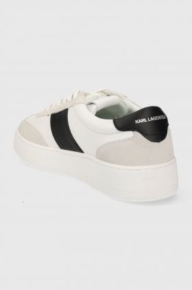 Karl Lagerfeld sneakers din piele KOURT III culoarea alb, KL51524