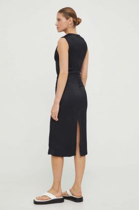 Lovechild rochie culoarea negru, midi, mulată 7564174