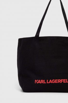 Karl Lagerfeld geanta de bumbac culoarea negru