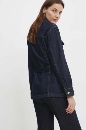 Answear Lab geaca jeans femei, culoarea albastru marin, de tranzitie