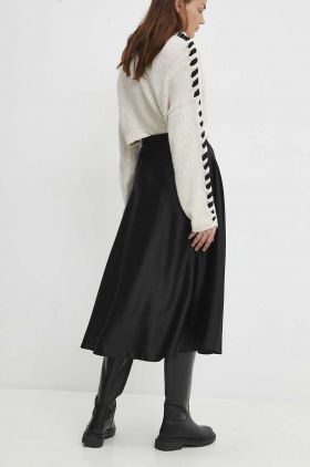 Answear Lab fusta culoarea negru, midi, evazati