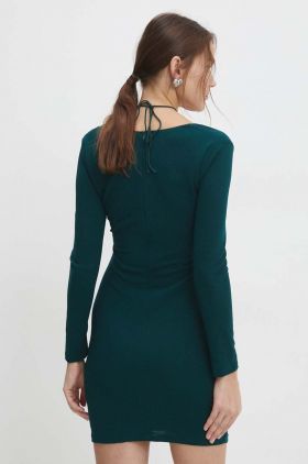 Answear Lab rochie culoarea verde, mini, mulata