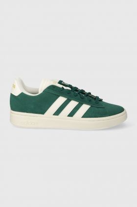 adidas sneakers din piele intoarsă GRAND COURT culoarea verde IE1451