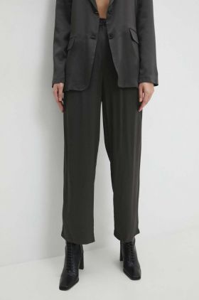 Answear Lab pantaloni femei, culoarea gri, lat, high waist