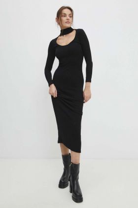 Answear Lab rochie culoarea negru, maxi, mulata