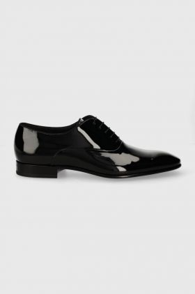 BOSS pantofi de piele Evening barbati, culoarea negru, 50499833