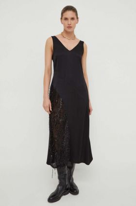 Day Birger et Mikkelsen rochie culoarea negru, midi, evazati