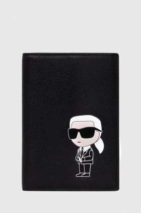 Karl Lagerfeld portofel de piele femei, culoarea negru