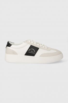 Karl Lagerfeld sneakers din piele KOURT III culoarea alb, KL51524