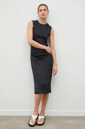 Lovechild rochie culoarea negru, midi, mulată 7564174