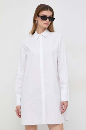 Karl Lagerfeld camasa din bumbac femei, culoarea alb, cu guler clasic, relaxed