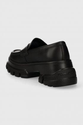 Tommy Jeans mocasini TJW CHUNKY LOAFER femei, culoarea negru, cu platforma, EN0EN02504