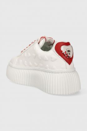 Karl Lagerfeld sneakers din piele KREEPER LO culoarea alb, KL42394