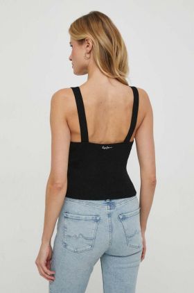 Pepe Jeans top FALON femei, culoarea negru