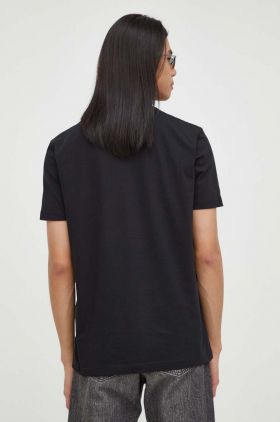 Iceberg tricou din bumbac barbati, culoarea negru, neted