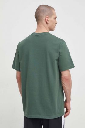 adidas Originals tricou din bumbac Trefoil Tee bărbați, culoarea verde, cu imprimeu, IR7993