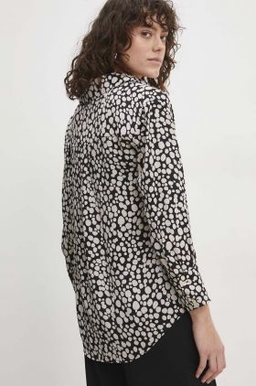 Answear Lab camasa femei, culoarea bej, cu guler clasic, relaxed