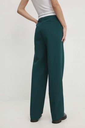 Answear Lab pantaloni femei, culoarea verde, lat, high waist