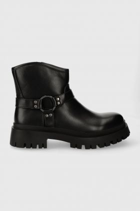 Answear Lab botine femei, culoarea negru, cu platforma, izolare usoara