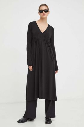 Day Birger et Mikkelsen rochie culoarea negru, midi, drept