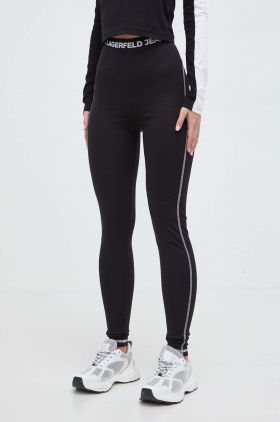 Karl Lagerfeld Jeans colanti femei, culoarea negru, cu imprimeu