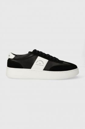 Karl Lagerfeld sneakers din piele KOURT III culoarea negru, KL51524