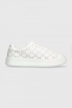 Karl Lagerfeld sneakers din piele MAXI KUP culoarea alb, KL52224