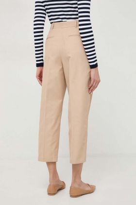 MICHAEL Michael Kors pantaloni femei, culoarea bej, fason tigareta, high waist