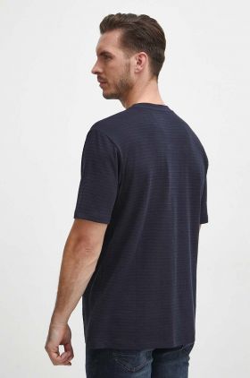 Medicine tricou din bumbac barbati, culoarea albastru marin, neted