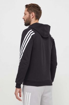 adidas bluză bărbați, culoarea negru, cu glugă, cu imprimeu IR9159