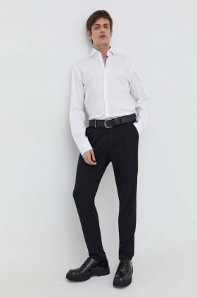 HUGO cămașă din bumbac bărbați, culoarea alb, cu guler clasic, regular 50508303