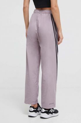 adidas pantaloni femei, culoarea violet, cu model IS3655