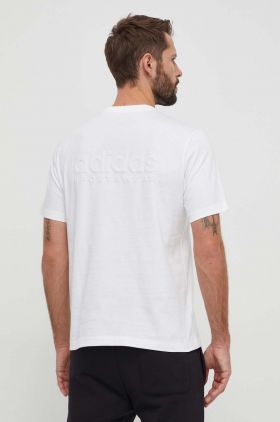 adidas tricou din bumbac bărbați, culoarea bej, uni IN3161