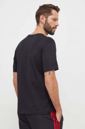 adidas Originals tricou din bumbac Trefoil bărbați, culoarea negru, cu imprimeu, IU2364