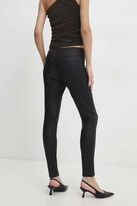 Answear Lab pantaloni femei, culoarea negru, mulata, medium waist